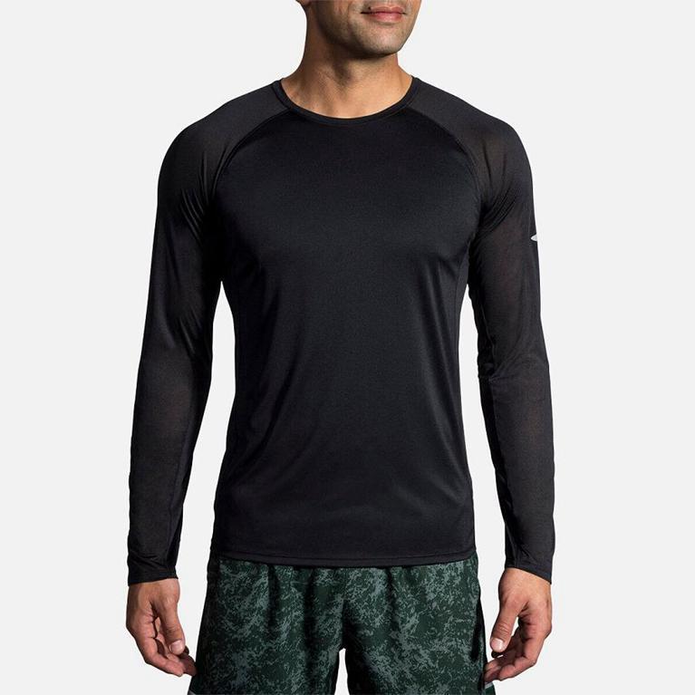 Brooks Mens Stealth Long Sleeve Running Shirt - Grey (426708-AKN)